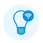 Gl&uuml;hbirne mit Wlan Symbol